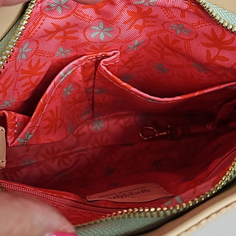 Spartina 449 Hipster Queenie Tropical Floral Sea Foam Crossbody NEW - Picture 6 of 12